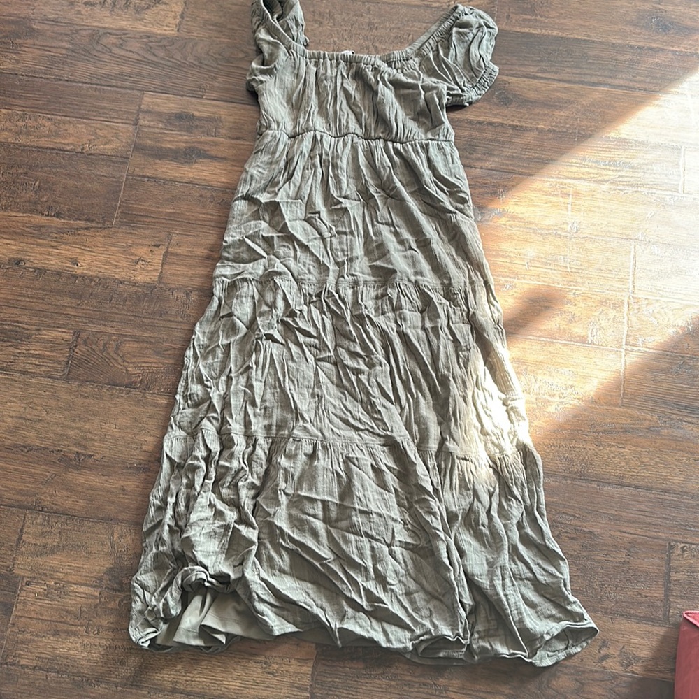 Flowy olive colored dress.